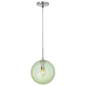 Салатовый подвесной светильник с плафоном шар 20см «Томми»
