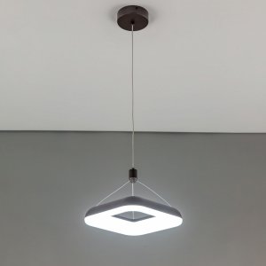 Коричневый подвесной светильник квадрат 15Вт 3000-5500К «Паркер»