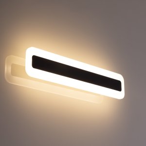 Чёрный плоский настенный светильник подсветка 16Вт 3000/4000/5500К ступенчатый диммер «Тринити»