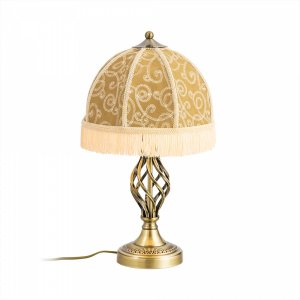 Настольная лампа с абажуром бежевого цвета с орнаментом «Базель»