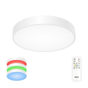 Белый круглый потолочный RGB светильник Ø40см 70Вт с пультом «Купер»