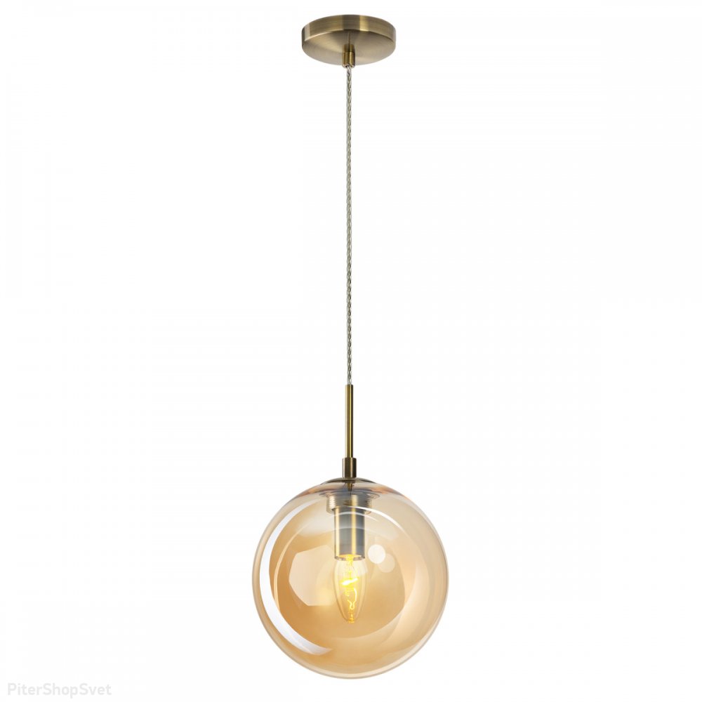 подвесной светильник с плафоном цвета шампань шар «Томми» CL102623