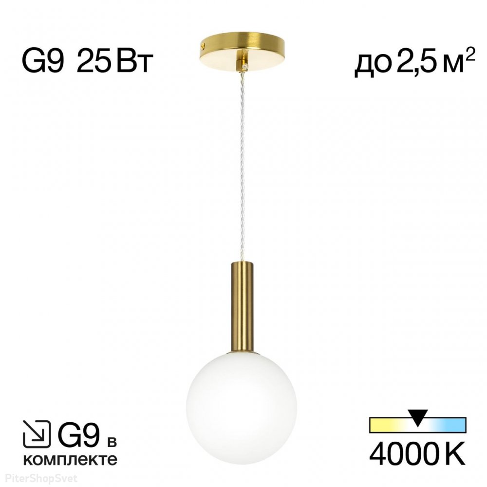 Подвесной светильник с плафоном шар «Рунд» CL205110N