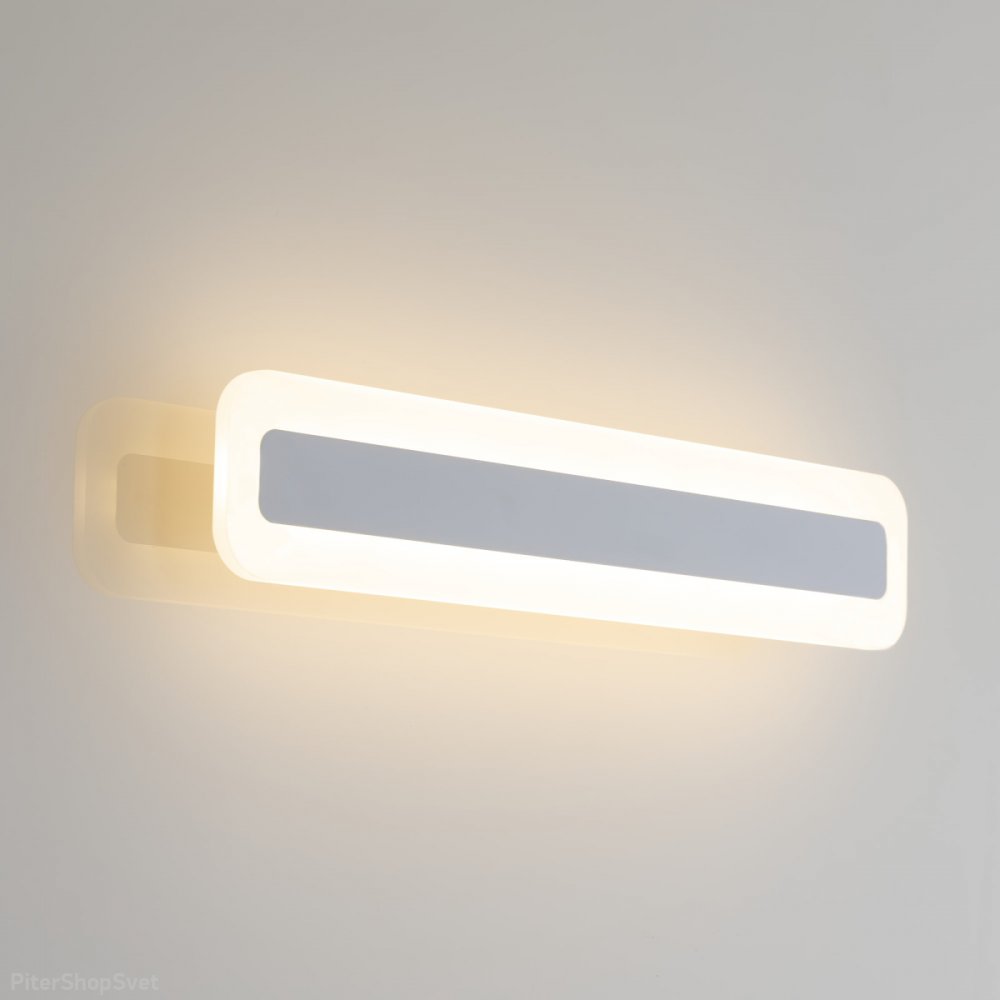Белая плоская настенная подсветка 16Вт с переключателем цветовой температуры «Тринити» CL238540