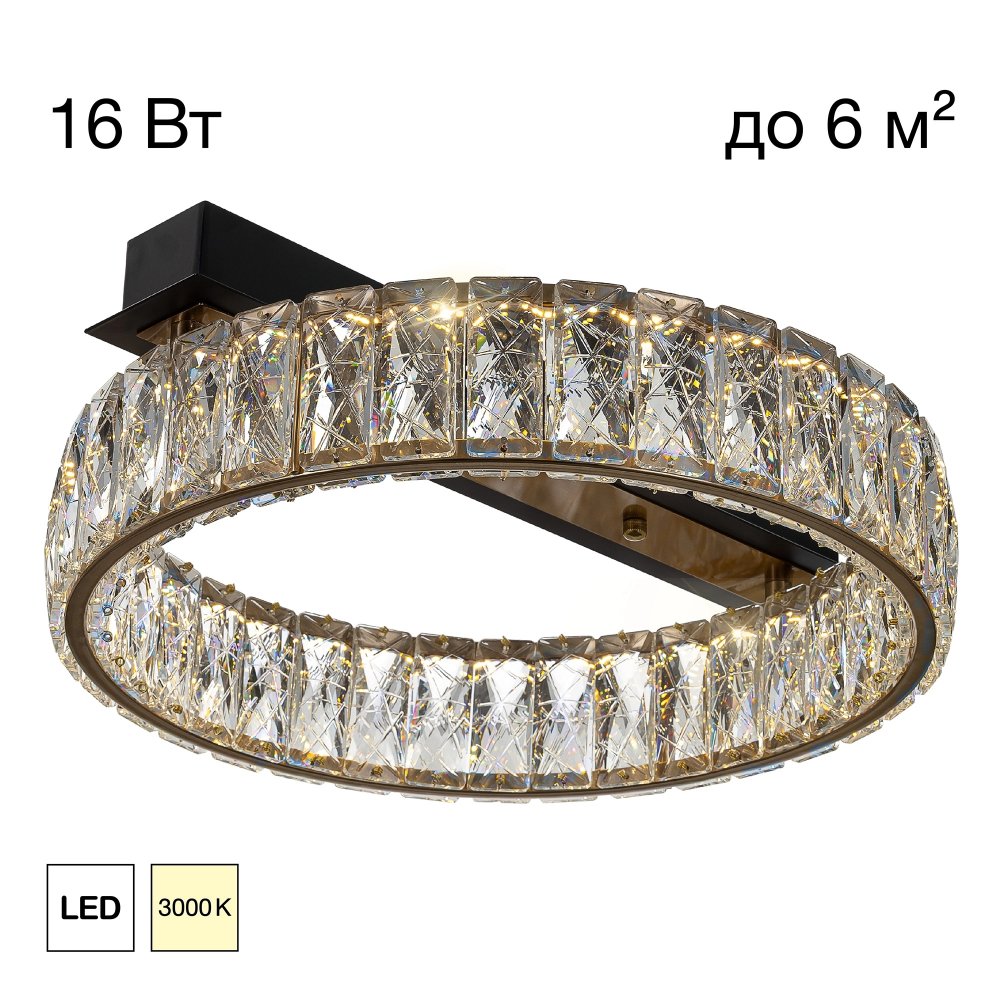 Хрустальная потолочная люстра кольцо 38см 16Вт 3000К «PALANT» CL325142