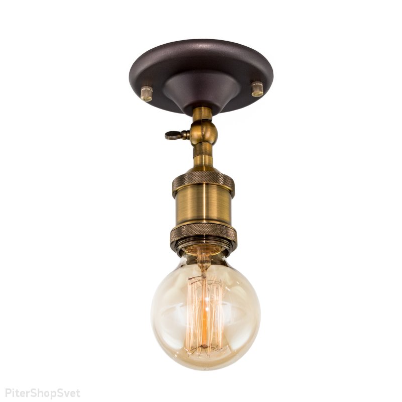 Поворотный светильник без плафона, цвет бронзы «Эдисон» CL450500