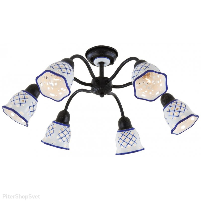 Люстра с керамическими плафонами «Ажур» CL534161