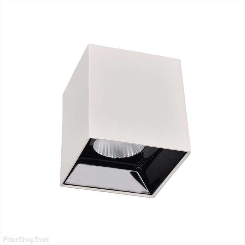 Накладной бело-чёрный прямоугольный светильник 12Вт 3500К «Старк» CL7440201