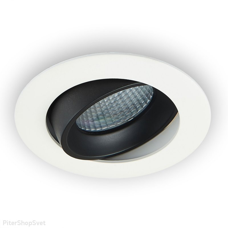 Встраиваемый поворотный светильник 7Вт 3500К чёрно-белый «Альфа» CLD001NW4