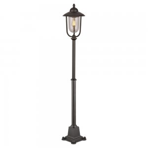 Чёрный уличный светильник столб из латуни 136см