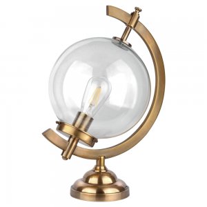 Настольная лампа из латуни в форме глобуса