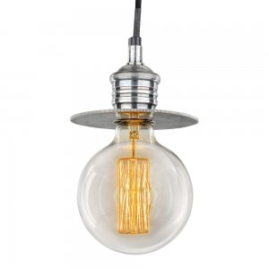 Подвесной светильник из латуни с открытой лампой