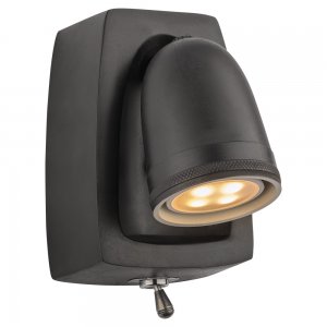 Поворотный настенный светильник из латуни, чёрный
