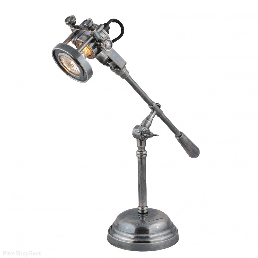 Настольная лампа из латуни, цвет состаренное серебро NL-51449