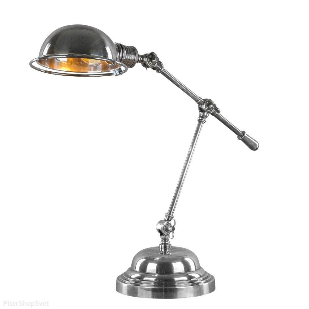 Настольная лампа из латуни, цвет состаренное серебро NL-59161