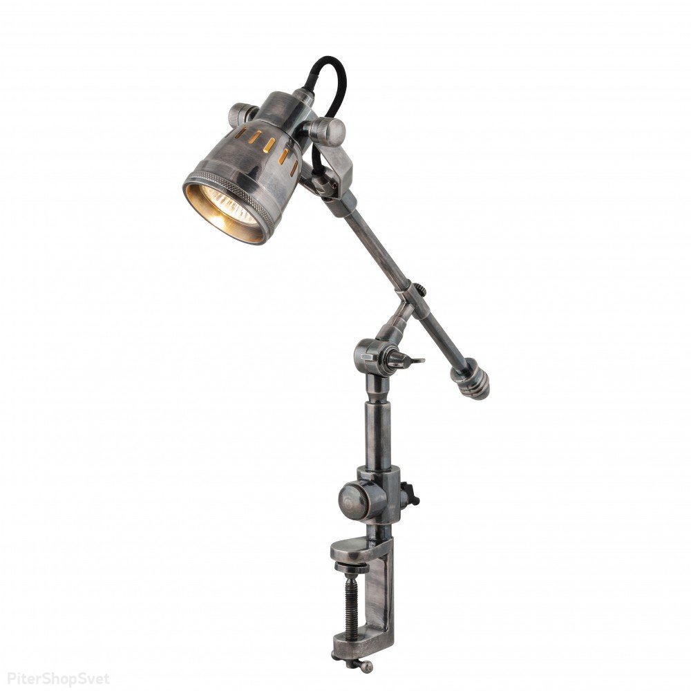 Настольная лампа из латуни на струбцине NL-59814