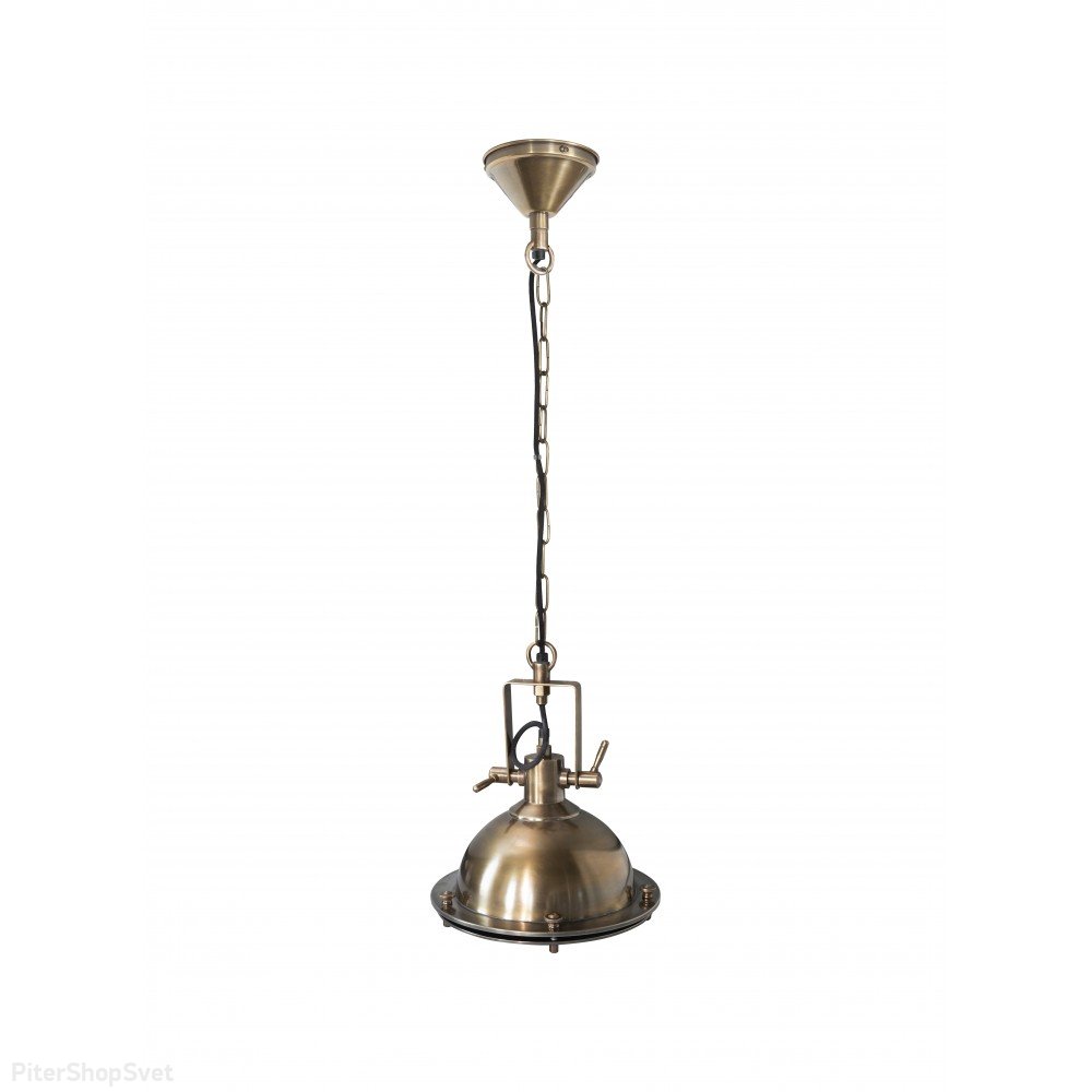 Купольный подвесной светильник из латуни со стеклом PL-30859