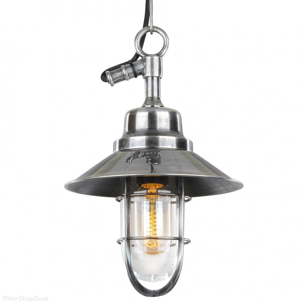 Уличный подвесной светильник из латуни цвета состаренное серебро PL-51277