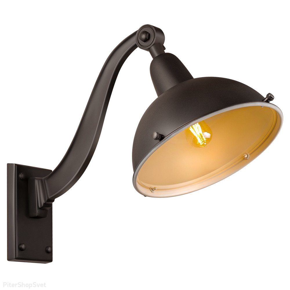 Чёрный уличный поворотный настенный светильник из латуни WL-30031