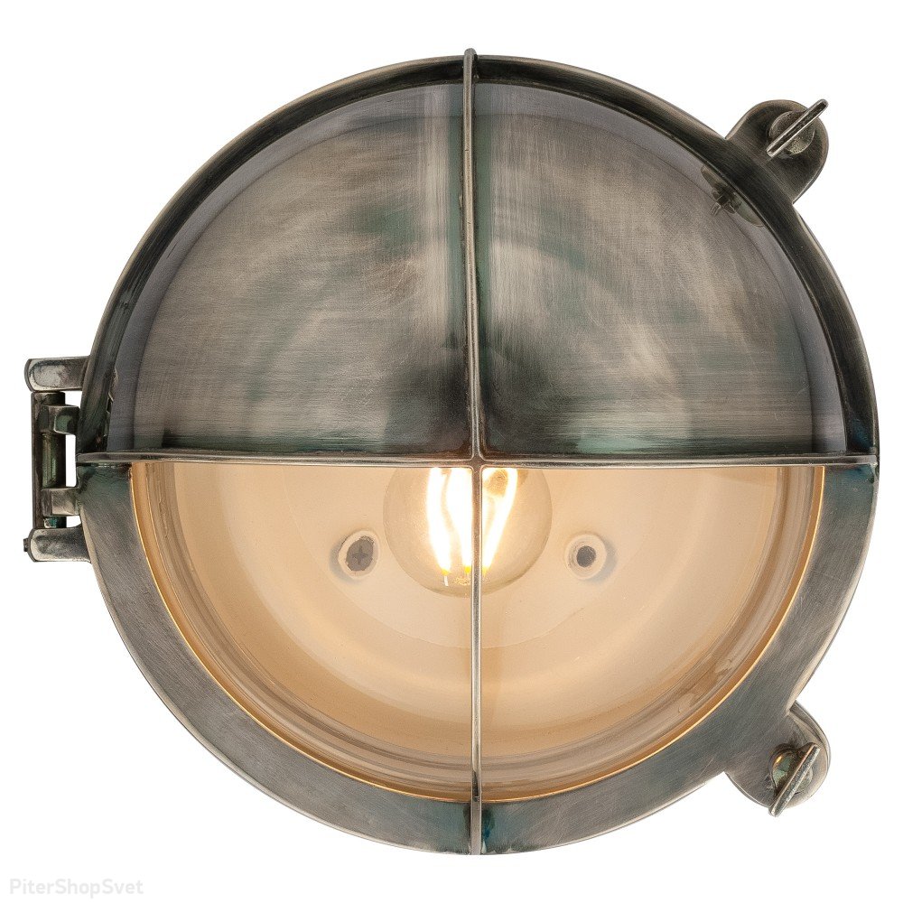 Уличный настенный светильник из латуни, цвет состаренное серебро WL-51713