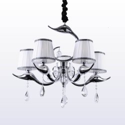Подвесная люстра с арматурой в форме головы лебедя FLAMINGO SP-PL5 CHROME