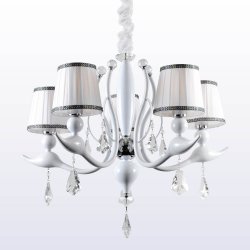 Белая подвесная люстра с арматурой в форме головы лебедя FLAMINGO SP-PL5 WHITE