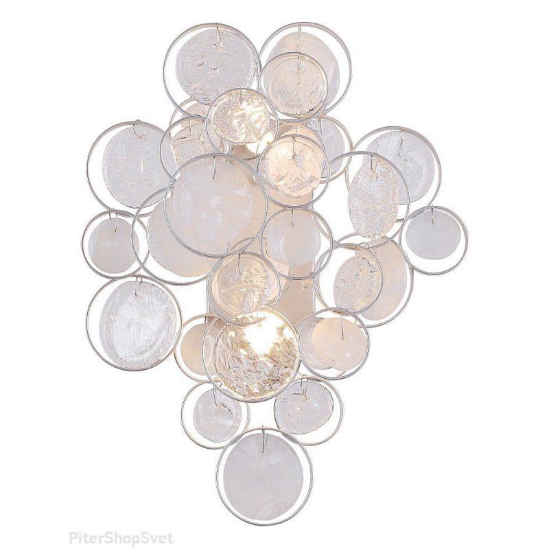 Настенное бра с круглыми подвесками DESEO AP2 SILVER