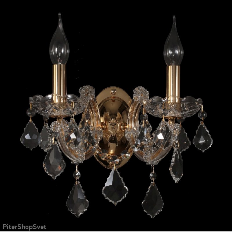 Настенное бра INES AP2 GOLD/TRANSPARENT