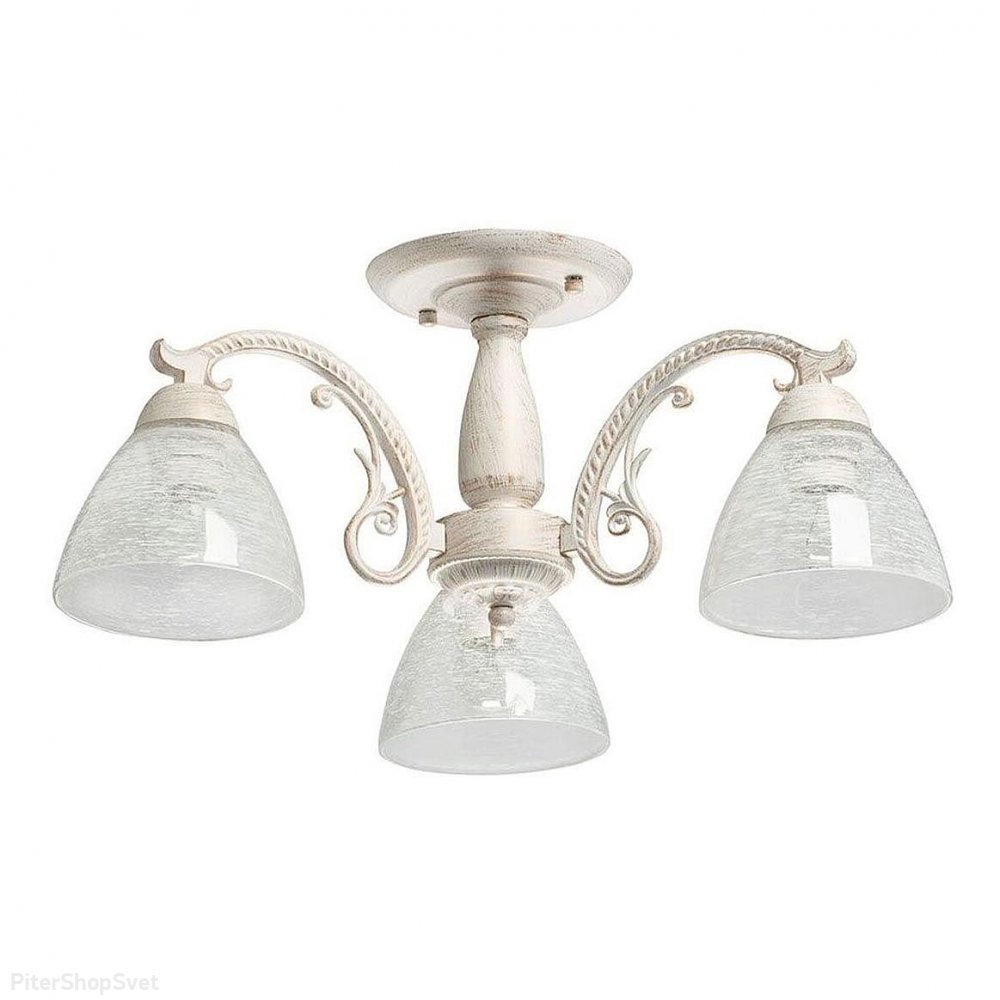 Трёхрожковая потолочная люстра с патиной «Ариадна» 105010303