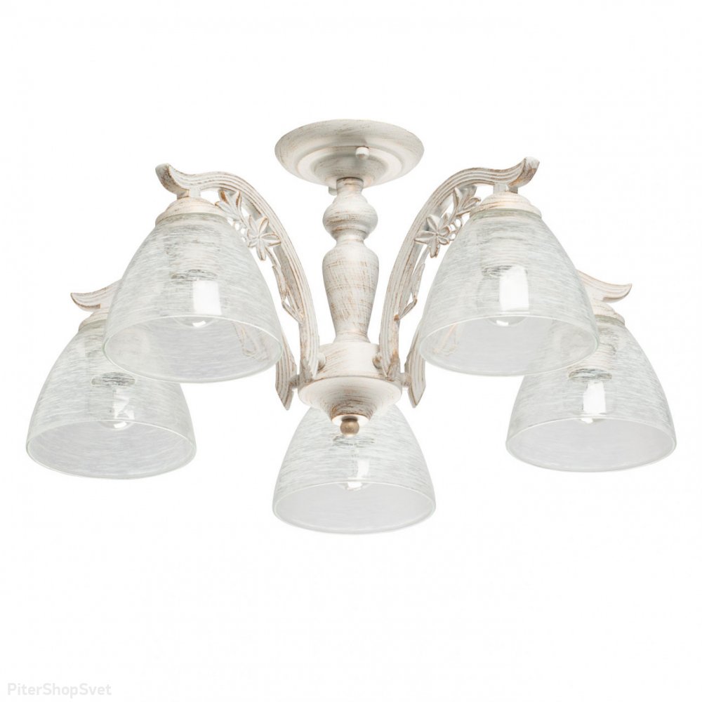 Пятирожковая потолочная люстра с патиной «Ариадна» 105011205