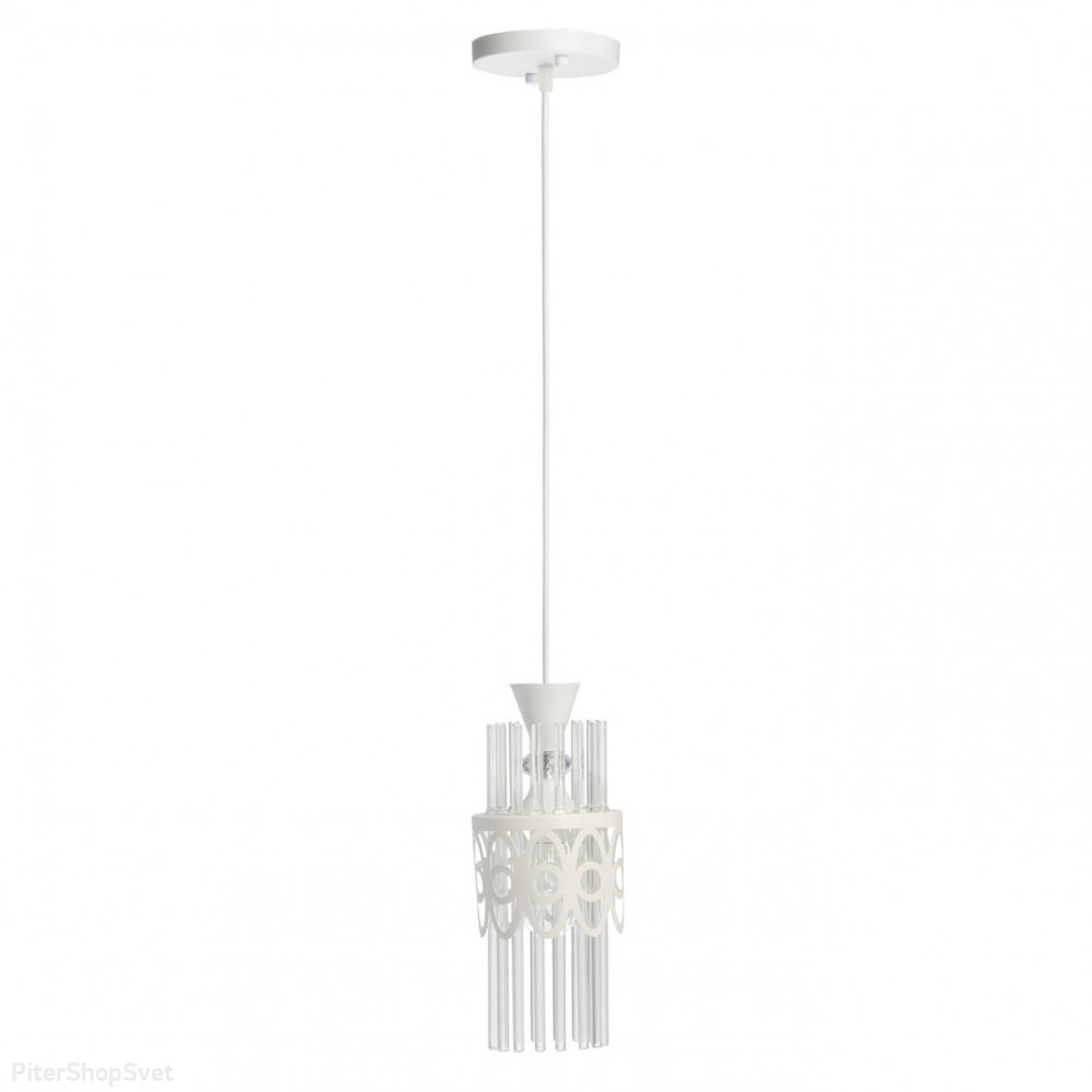 Белый подвесной светильник со стеклянными палочками «Соло» 112010801