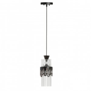 Чёрный подвесной светильник со стеклянными палочками «Соло»