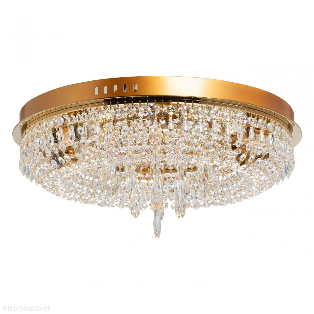 Хрустальная потолочная люстра золотого цвета «Изольда» 366012806