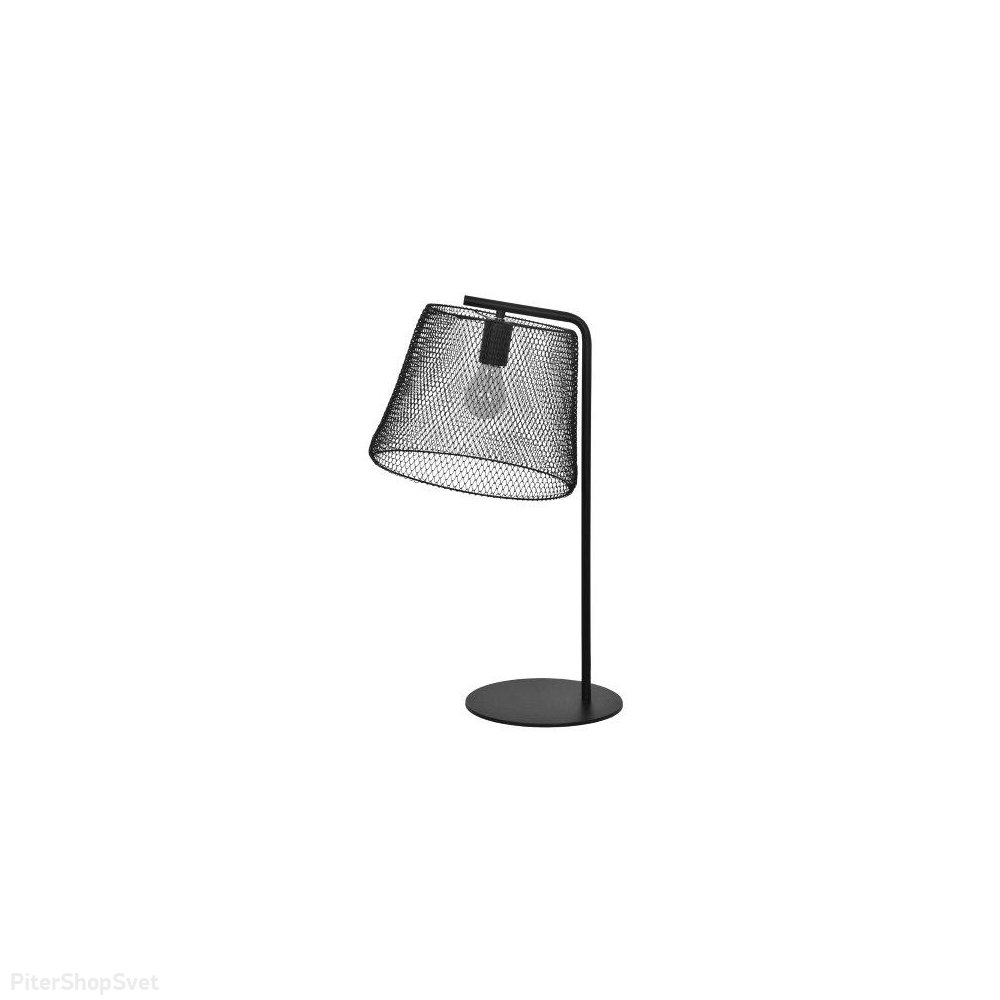 Чёрная настольная лампа с сетчатым абажуром «Кассель» 643032901