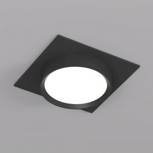 Чёрный квадратный встраиваемый светильник «FLAT»