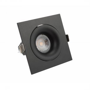 Чёрный квадратный встраиваемый поворотный светильник «Roto»