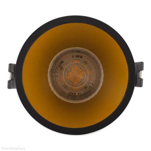 Чёрно-золотой встраиваемый светильник «DK3026»
