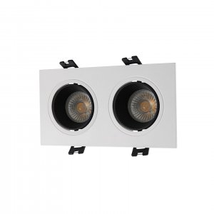 Двойной бело-чёрный встраиваемый светильник «DK3022»