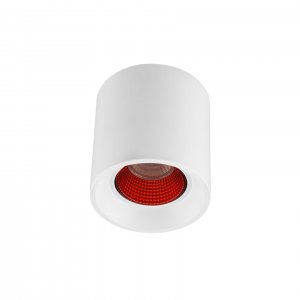 Бело-красный накладной потолочный светильник цилиндр