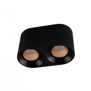 Чёрно-бронзовый двойной накладной потолочный светильник