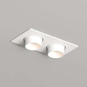 Белый двойной прямоугольный встраиваемый светильник «Rond»