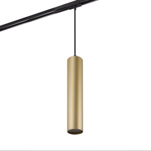 Трековый подвесной светильник тубус цвета матового золота «Tube»