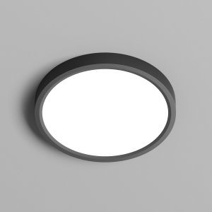 18Вт 3000/4000/65000К чёрный круглый плоский потолочный светильник