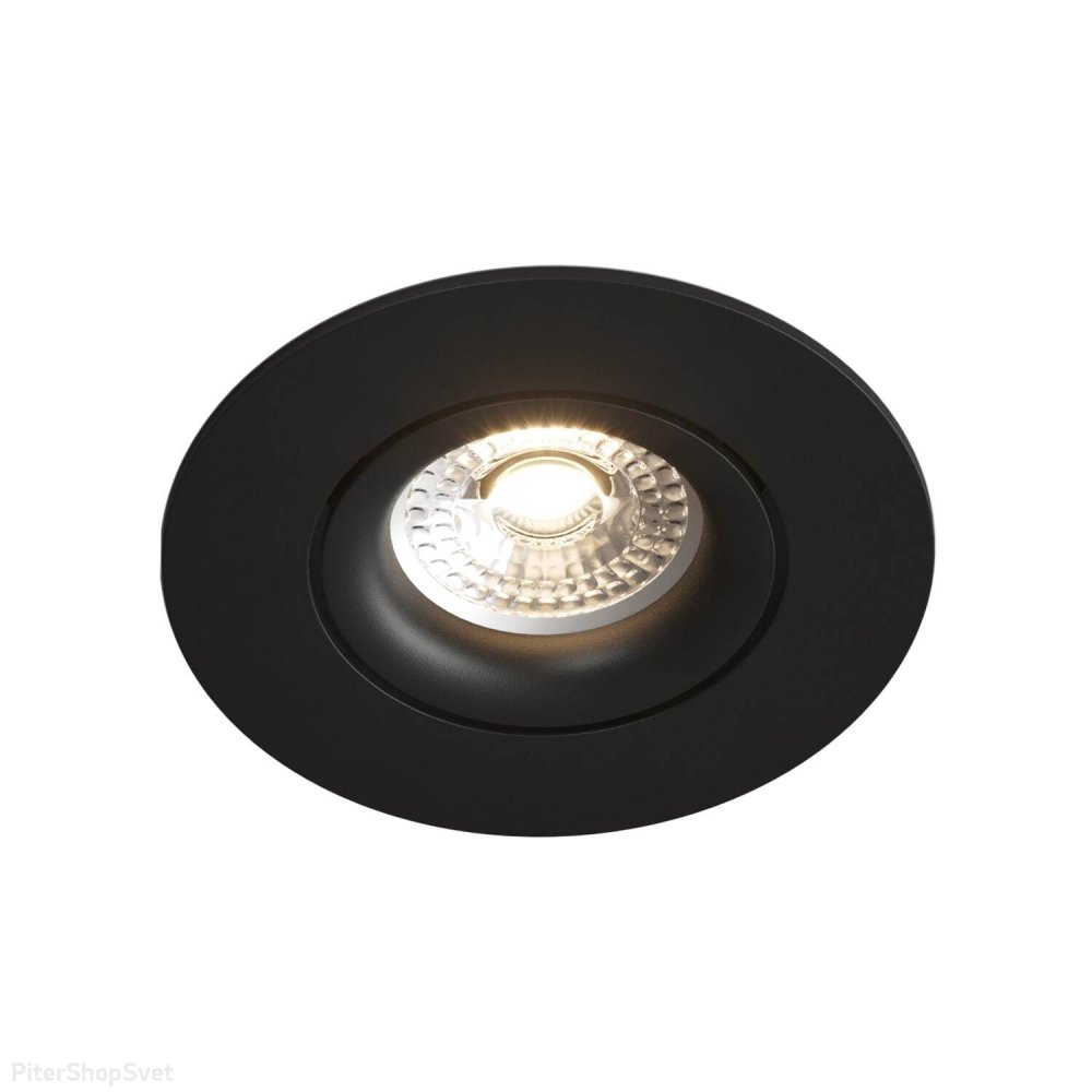 Чёрный встраиваемый круглый поворотный светильник «Roto mini» DK2037-BK