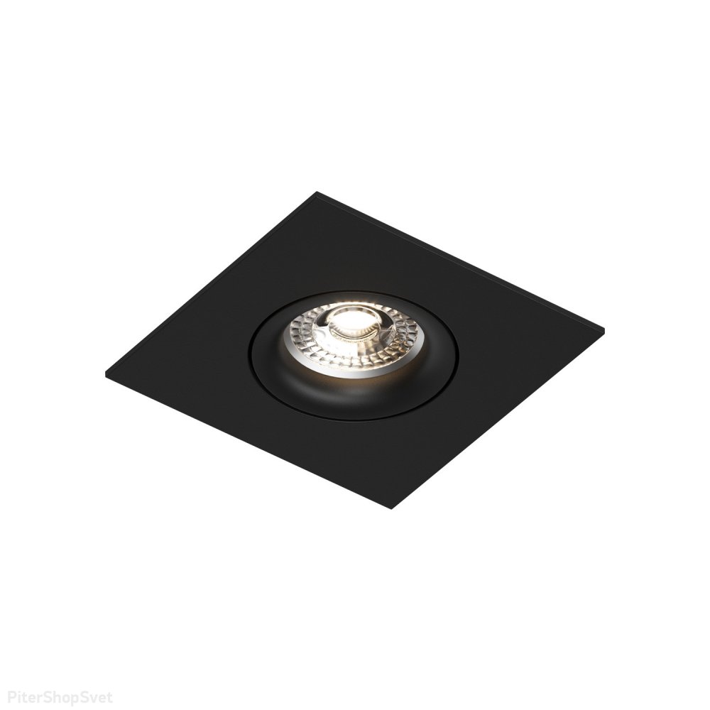 Чёрный квадратный встраиваемый поворотный светильник «Roto mini» DK2038-BK