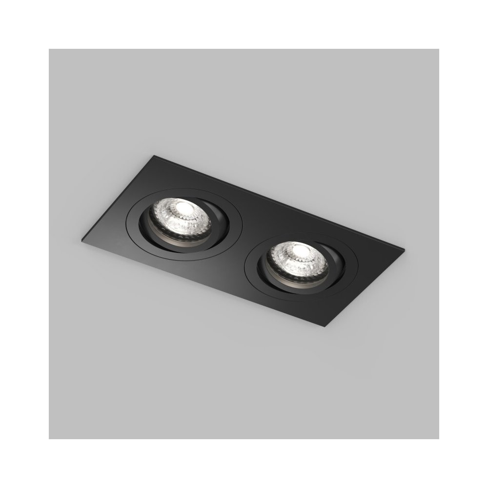 Двойной прямоугольный встраиваемый поворотный светильник влагозащищенный «HYDRO» DK2112-BK