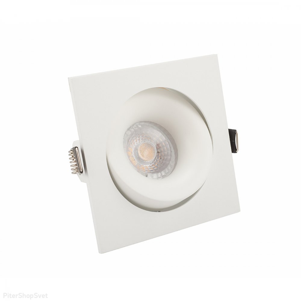 Белый квадратный поворотный встраиваемый светильник «Roto» DK2121-WH