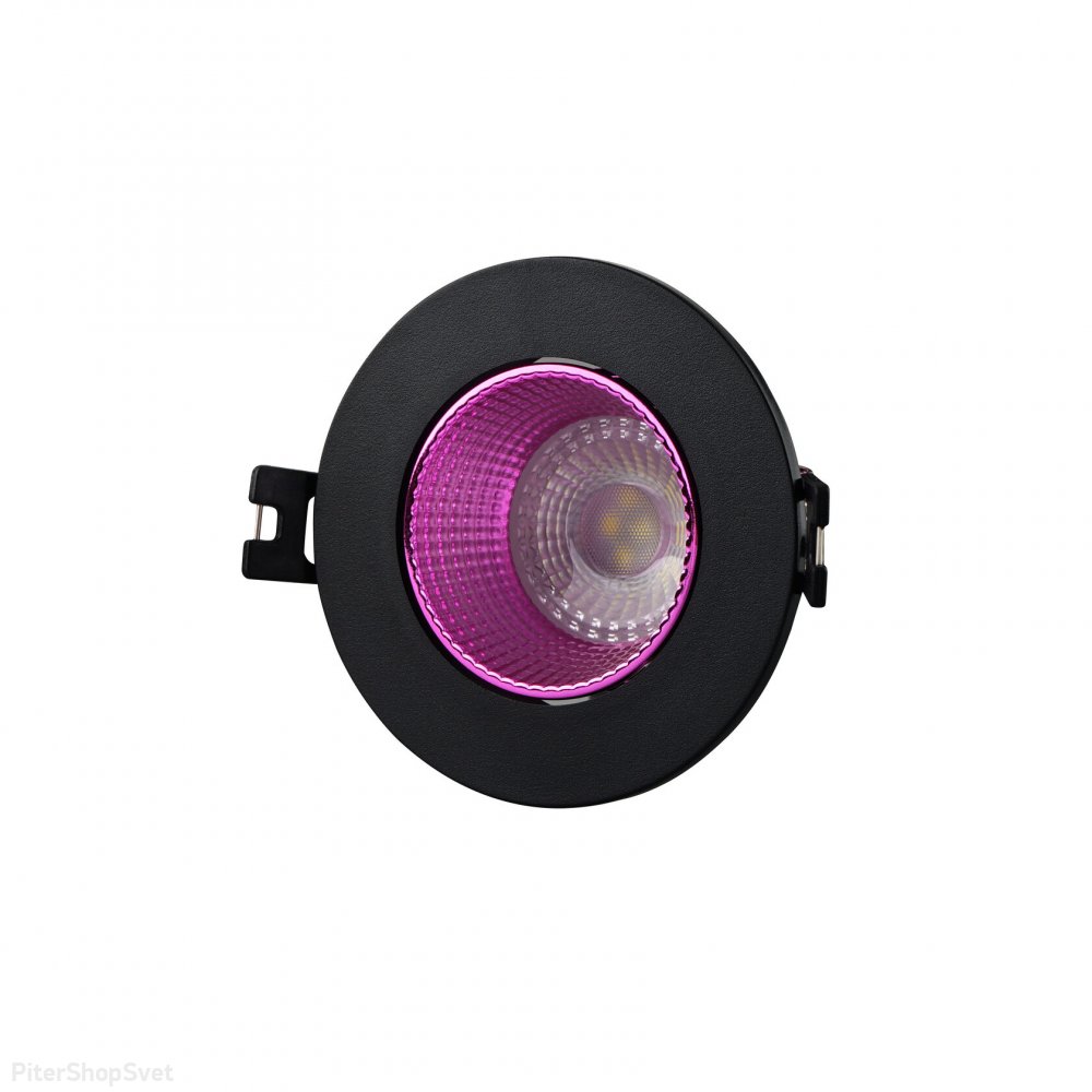Чёрно-розовый встраиваемый светильник DK3061-BK+PI
