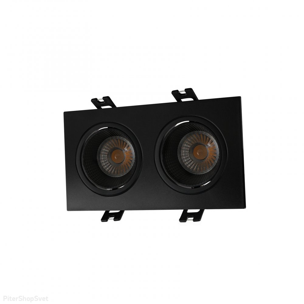 Двойной чёрный встраиваемый светильник DK3072-BK