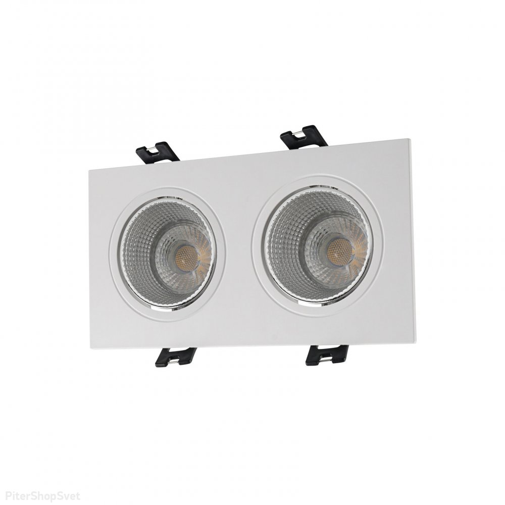 Белый двойной встраиваемый светильник DK3072-WH+CH